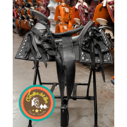 Montura para Caballo Cuadrada de Vaqueta Sencilla