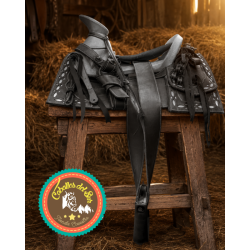 Montura para Caballo Cuadrada de Vaqueta Sencilla