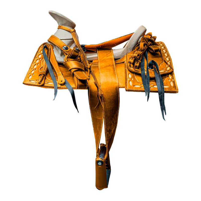 Montura para Caballo Cuadrada de Vaqueta Sencilla