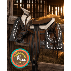 Montura para Caballo Cuadrada de Lona con Cantinas