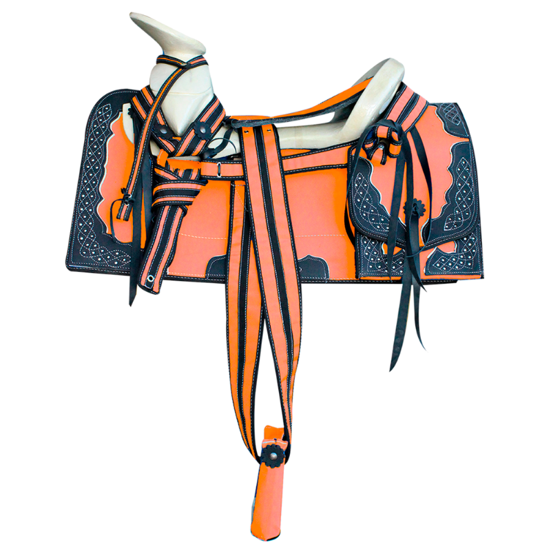 Montura para Caballo Cuadrada de Lona con Cantinas