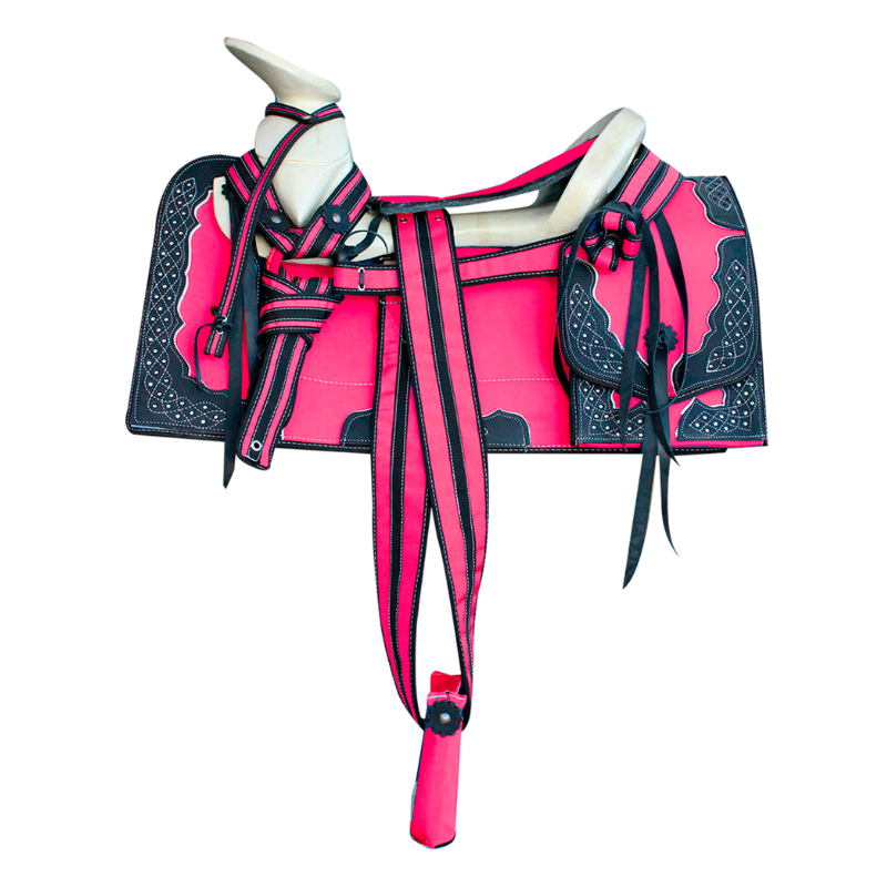 Montura para Caballo Cuadrada de Lona con Cantinas