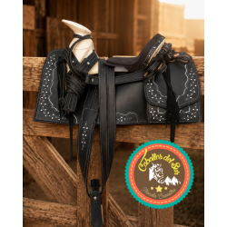 Montura para Caballo Cuadrada de Cuero Recuperado