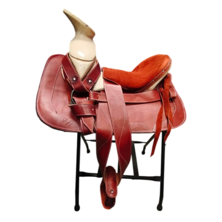 Montura para Caballo Redonda de Piel con Asiento Ortopédico