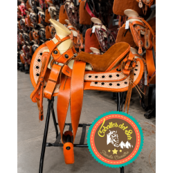 Montura para Caballo de Vaqueta Cola de Pato con Asiento