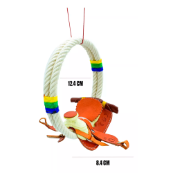 Llavero montura de piel con soga