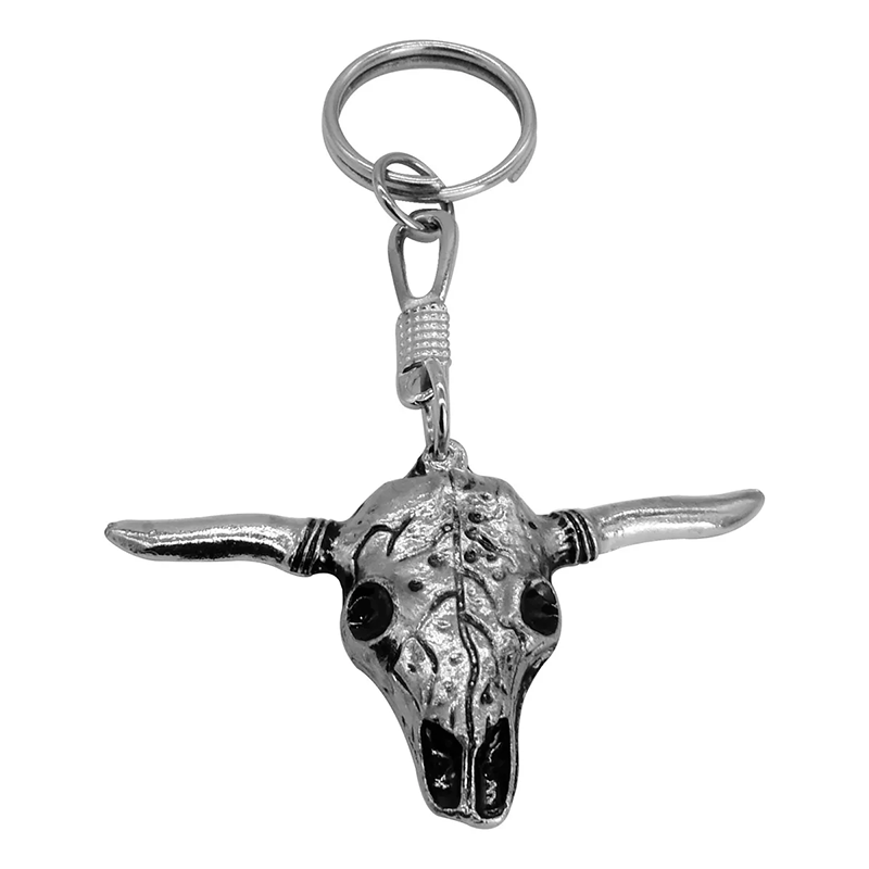 Llavero metálico cráneo de toro
