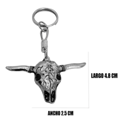 Llavero metálico cráneo de toro