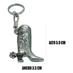 Llavero metálico bota charra