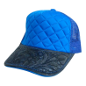 Gorra vaquera buchona con piel cincelada
